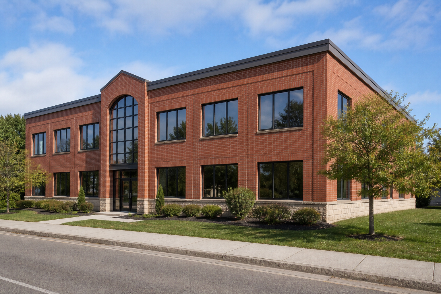 Brick commercial office building in Dieppe, New Brunswick